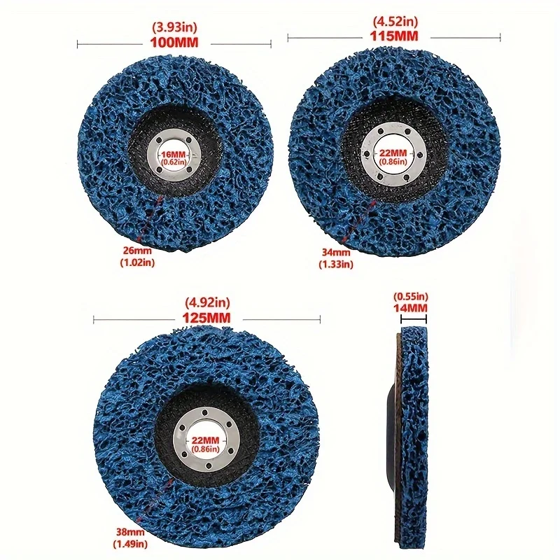 /05/2019 de Meulage Diamant Bleu pour Meuleuse d'Angle, Feuille de Polissage pour Enlever la Rouille, 100/110/125mm