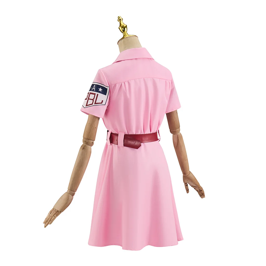 A League of Their Own Costume Cosplay Dottie Abito da baseball rosa con set di cappelli Costumi da donna da baseball rosa di Halloween