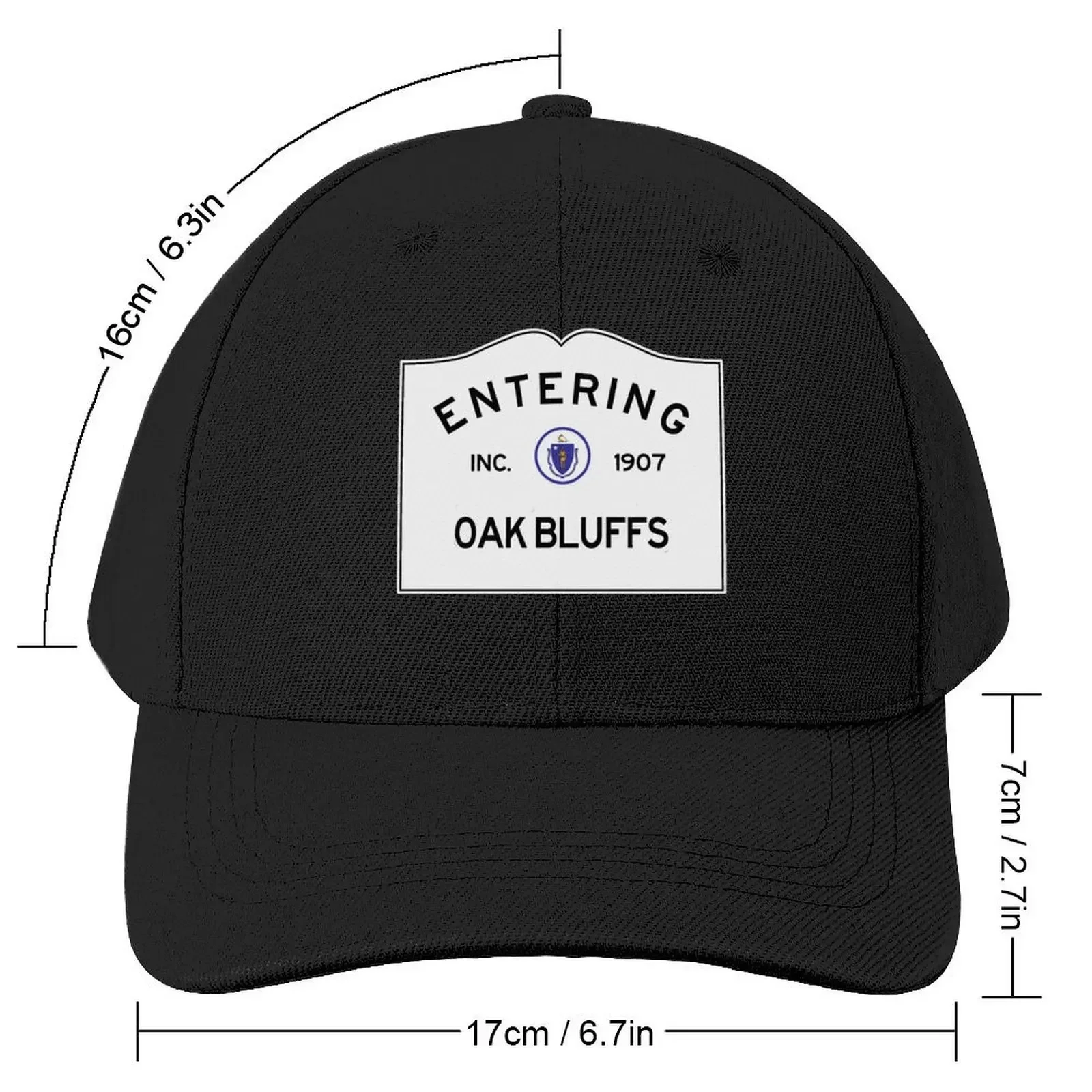 Entering Oak Bluffs Massachusetts - Commonwealth of Massachusetts Road SignCap Baseball Cap Military Cap Man Boy Women's