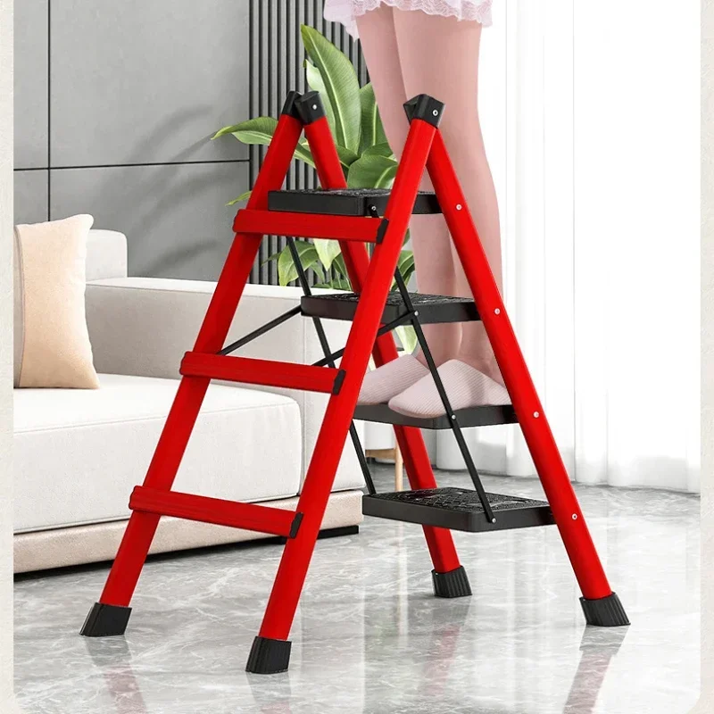 Home Folding Herringbone Ladders Multifunctional Telescopic Ladder Plastic Pedal Ladder Stool Stable Load-bearing Ladder Chair