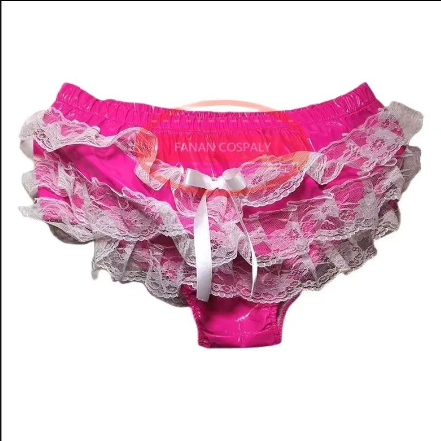 

Fashion Adult Giant Baby Sexy Girl Pink PVC Lace Bow Lining Sissy Role Play Makeup Ball Maid Crossdressing Gothic Multi Color
