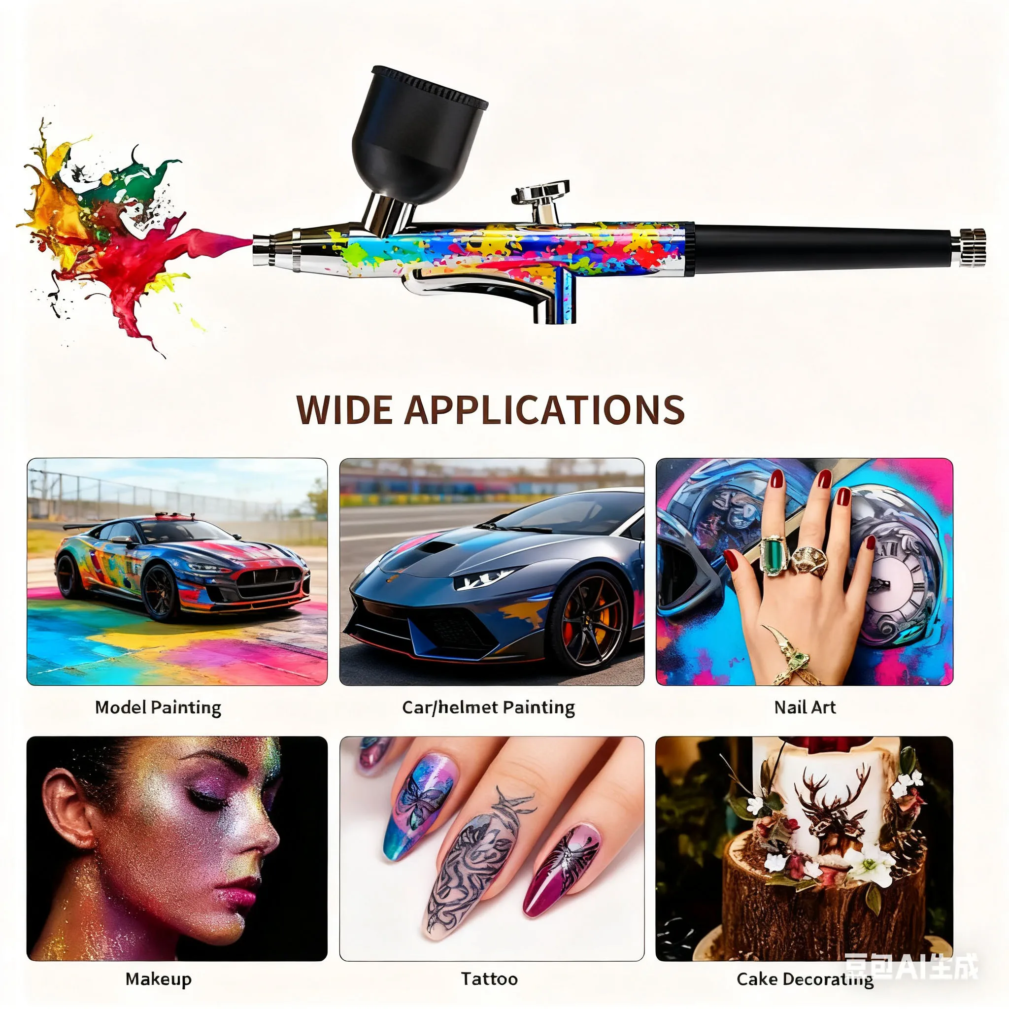 Aérographe محمول فريد من نوعه، حافلات دي 0.3 مم، مدفع نزيف، نموذج ستيلو دي جكتيو، أونجلز، peinture de
