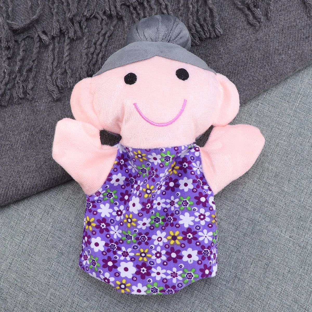 Baby Fabric Hand Puppets Adorable Family Hand Toy Storytelling Toy (Grandmother Pattern 25cm) kids hand puppets