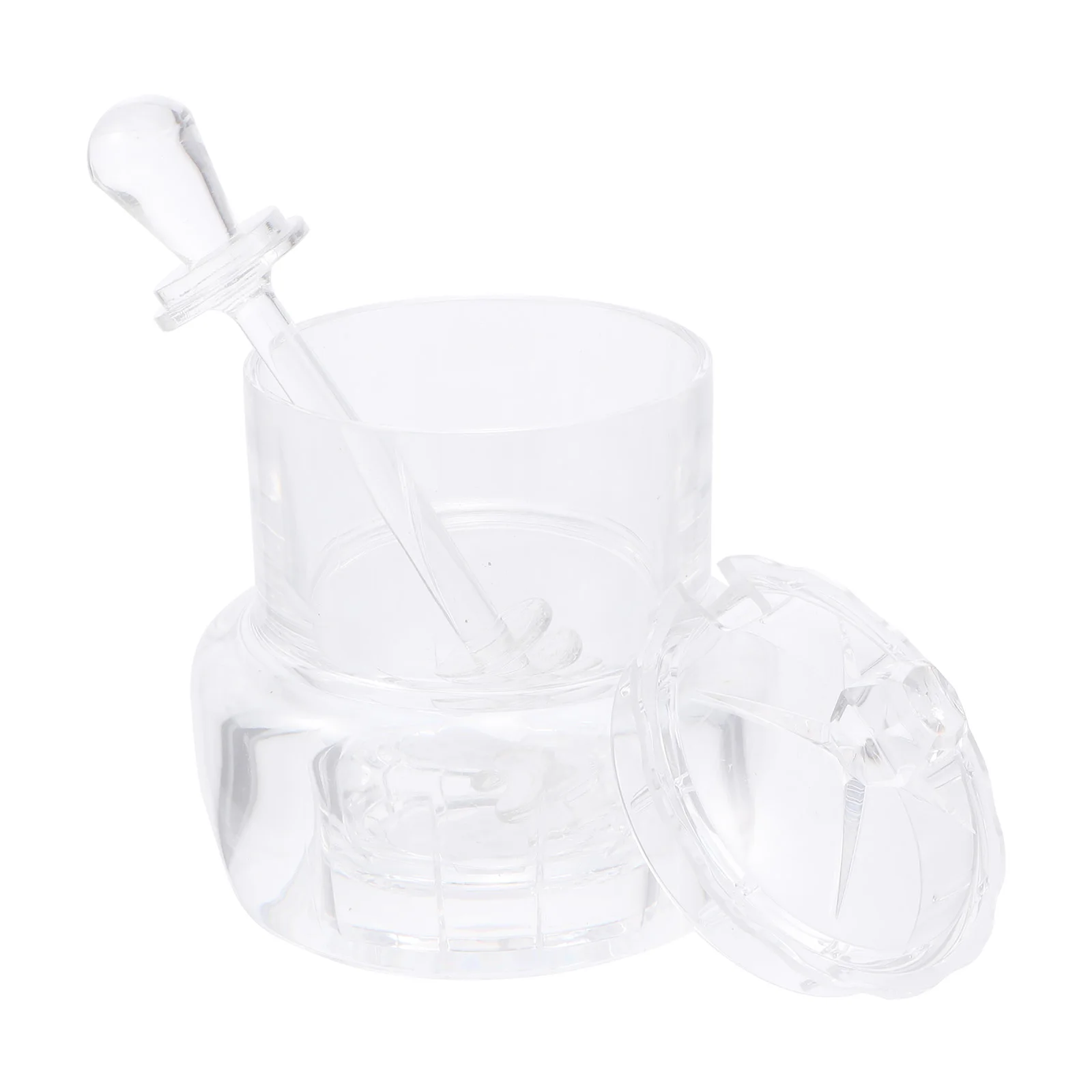 

1 комплект акриловой банки для меда с ковшом, практичный прозрачный дизайн, пылезащитный кухонный контейнер с защитой от насекомых