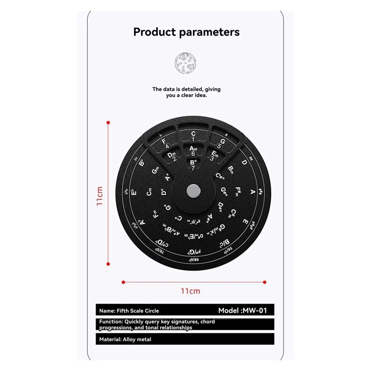 

Circle of Fifths Music Disk Melody Chords Wheel Tool Music Transpose Accessories for Musicians Beginners