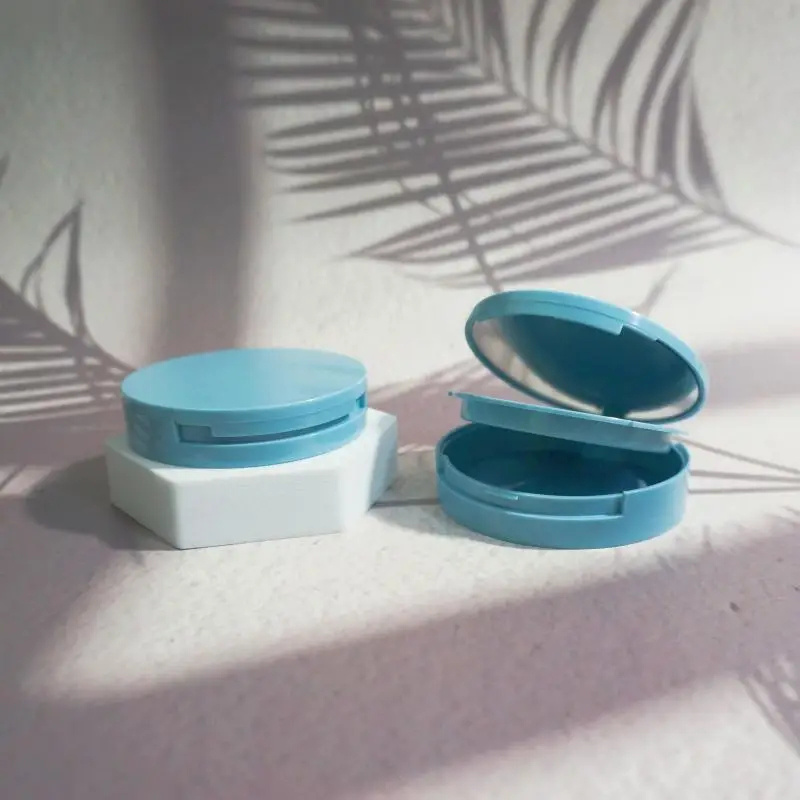 

Single and Double Layer Round Compact Powder Box Eyelash Packaging Box Empty Distribution Tray Powder Puff Eyeshadow Case