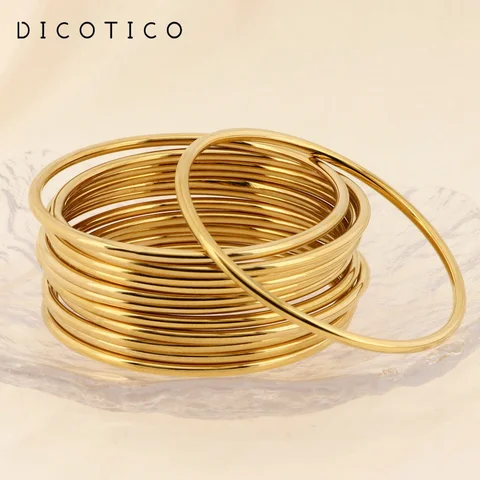 Semplice braccialetto in acciaio inossidabile per donna uomo oro argento colore geometria filo rotondo braccialetto femminile gioielli alla moda regali