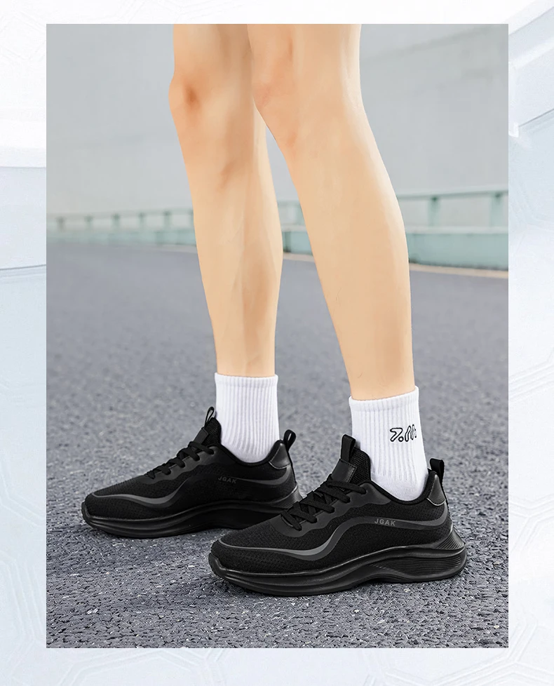 Große Herren-Sneaker in Weiß, leichte, atmungsaktive, lässige Sportschuhe, modische, flache, weiche Sohle, Walking-Trainer, Übergröße 39–48 – Detail 16