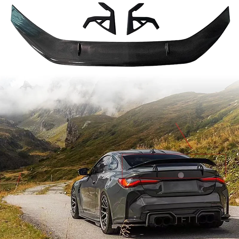 Suitable For BMW M4 G82 2020-2024 Carbon Fiber Material GT Style Rear Spoiler Luggage Cover Spoiler Tail Wing