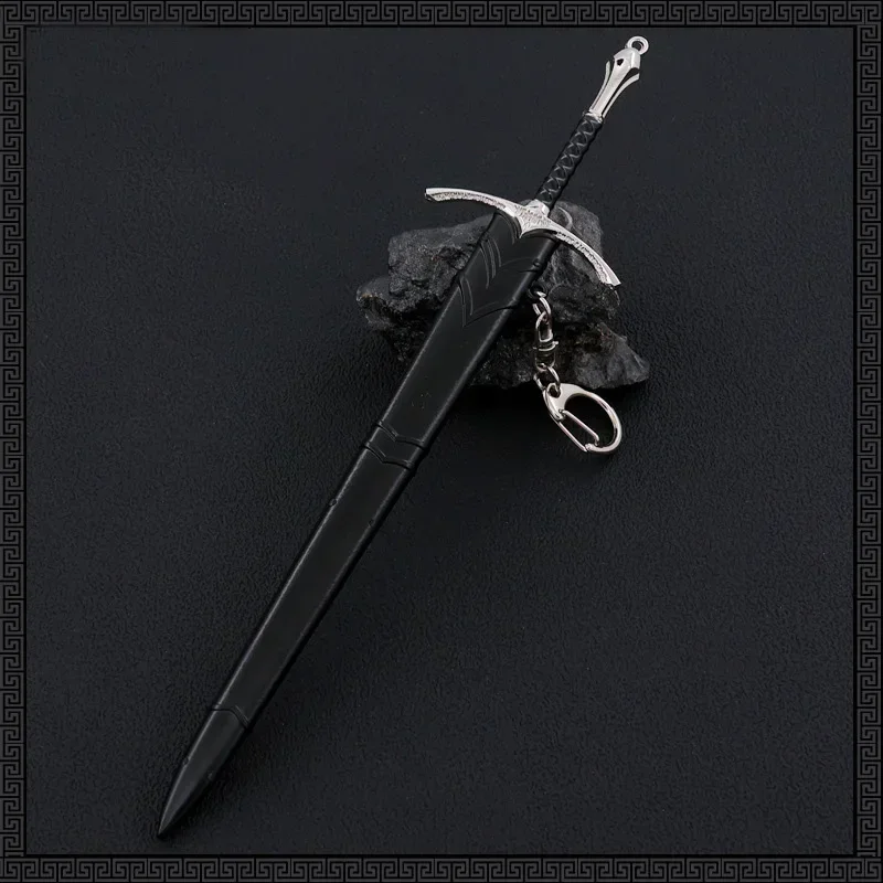 Arme de Terre du Milieu Gandalf Glamdring, Épée Médiévale en Métal, Katana de Samouraï, Accessoires Porte-clés, Jouets Cadeaux d'Anniversaire, 22cm