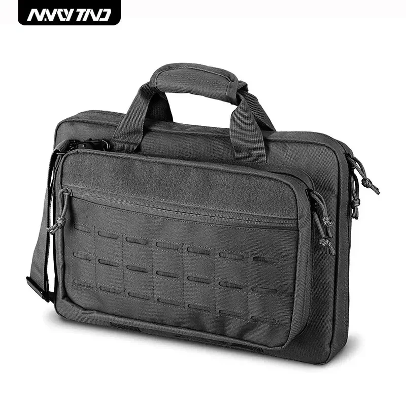 Lockable Tactical Gun Bag with Molle System Multiple Pockets for Shooting Range Hunting Shoulder Package with Laptop Compartment