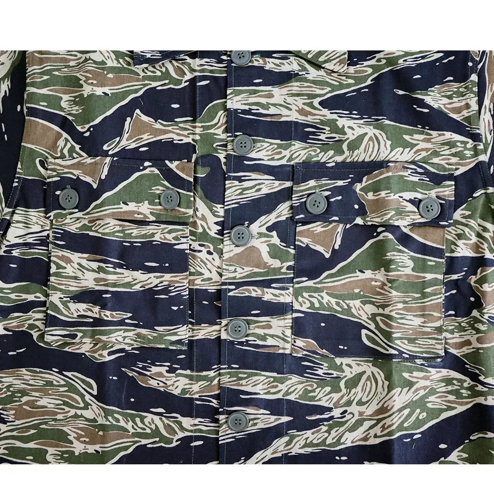 WW2 Tiger Camo Uniform TCU Jacket Men\'s Casual Training Men\'s Cotton Jacket Vietnam War Soldier Jacket