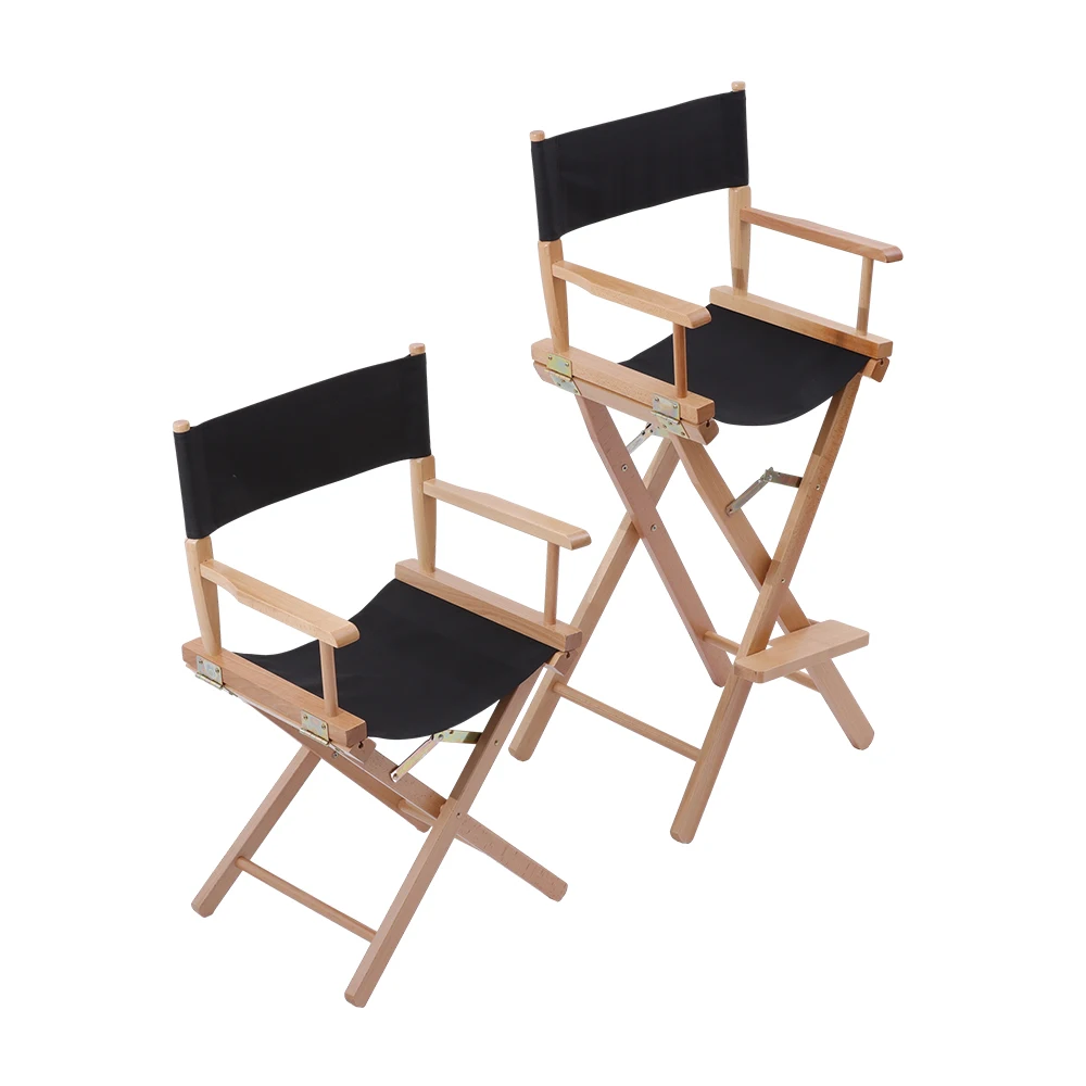 

Fishing Chair Foldable Wooden Chair Bar Height with Portable Footrest Director Chair for Indoor & Outdoor