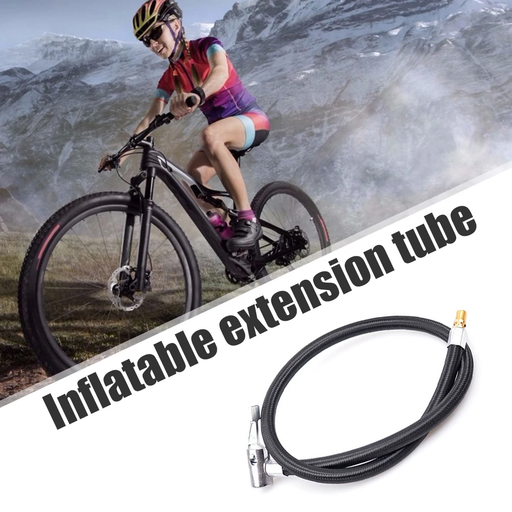 Motorcycle Bike Tyre Inflator Hose Inflatable Air Pump Extension Tube Adapter