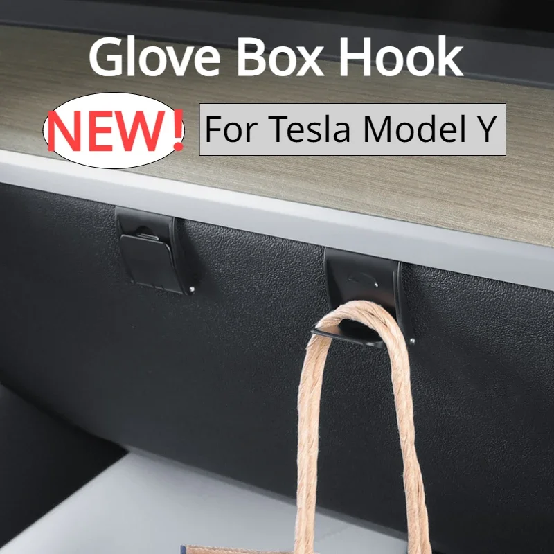 

Glove Box Hook for Tesla Model Y Storage Clip Holder Hang Bag Umbrella Hook Organizer Modely Car Interior Accessories 2022-2023