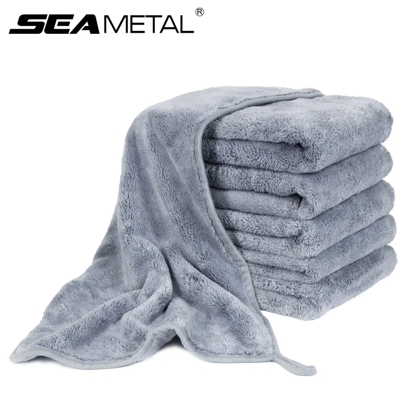 SEAMETAL 3/1pcs Car Microfiber Towel 800GSM Super Absorption Car Cleaning Hemming Cloth Auto Wash Drying Towels Detailing Rags