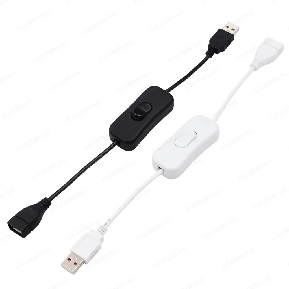 28cm kabel USB z włącznikiem/wyłącznikiem przedłużenie kabla przełącz na lampa USB wentylator USB przewód zasilający trwała gorąca sprzedaż Adapter