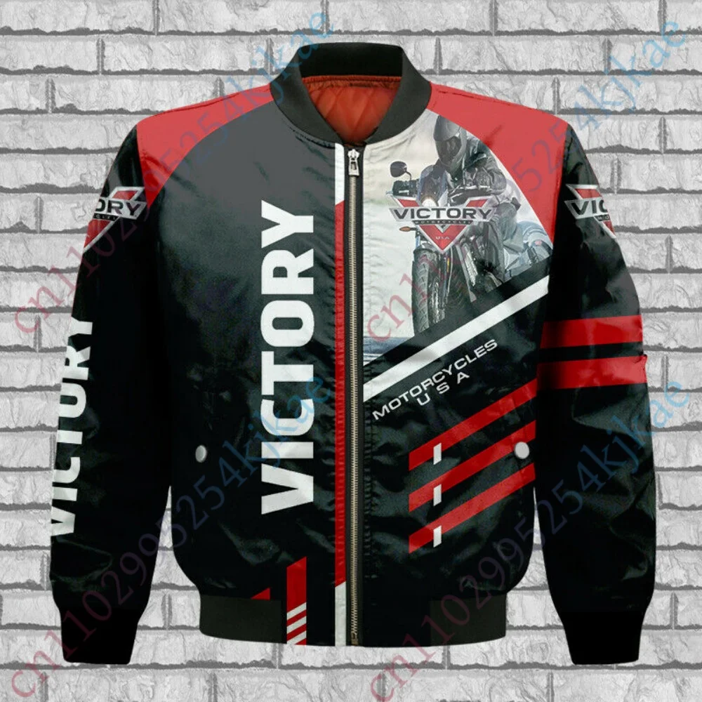 

New Victory Jackets For Men's Clothing Thick Bomber Jacket Harajuku Baseball Uniform Hip Hop Windbreaker High Quality Streetwear