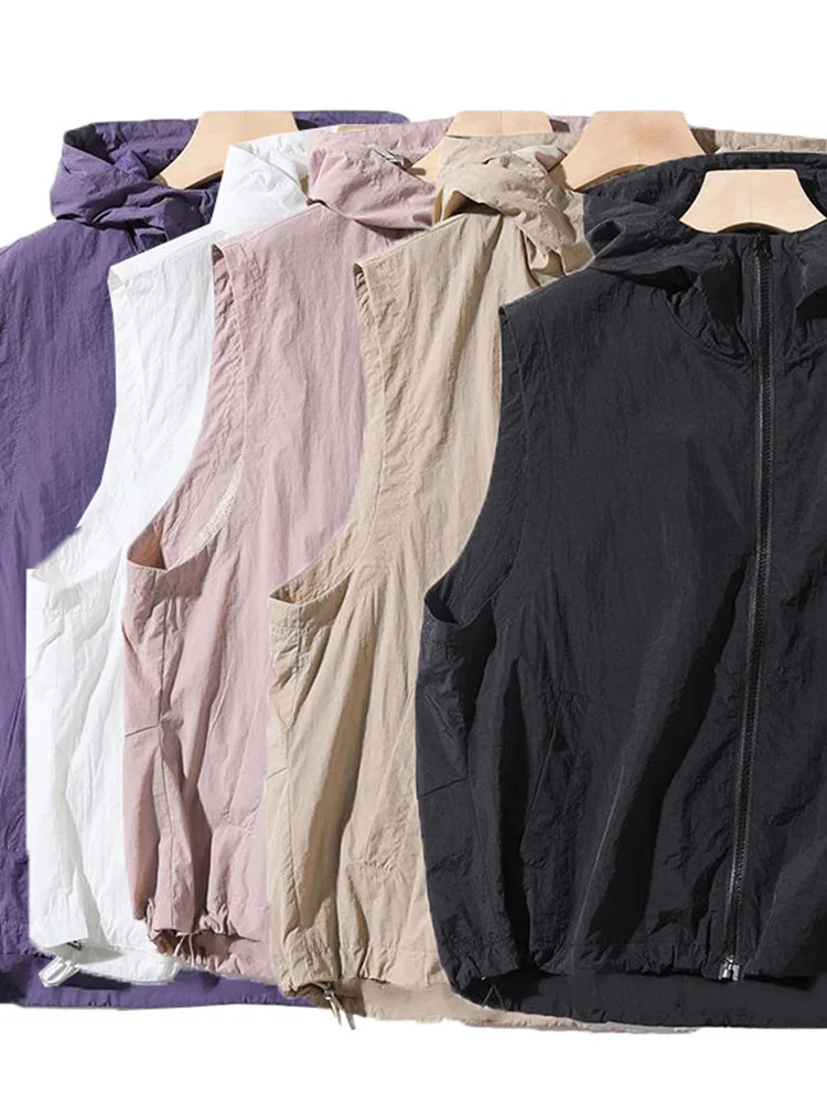 summer-2025-fashionable-women's-hooded-loose-outdoor-breathable-sun-protection-vest-simple-design-short-outerwear-jacket