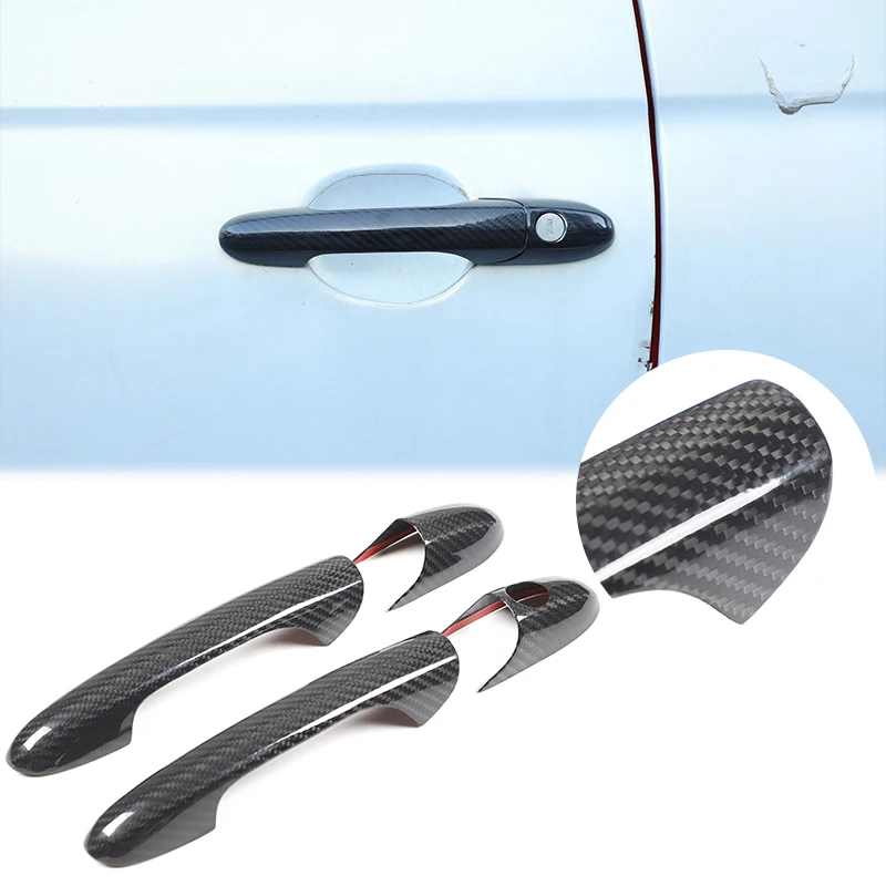 

For Fiat 500 2007-2026+ Real carbon fiber car exterior handle cover decorative sticker car protection accessories
