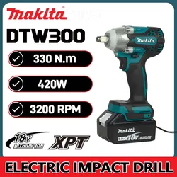 Makita DTW300 chiave a percussione elettrica senza spazzole chiave a batteria al litio ad alta coppia strumento per pneumatici di riparazione automatica del cannone ad aria