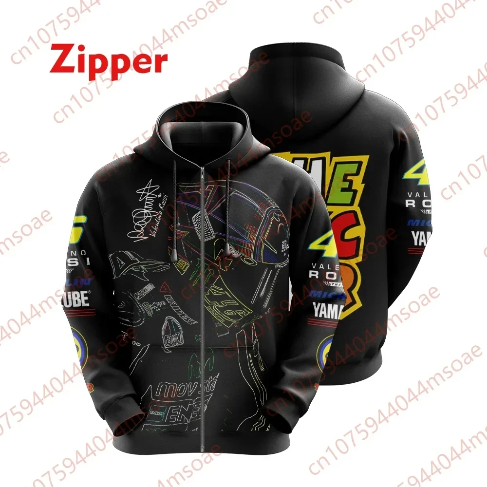 Sudadera con capucha de carreras de motos para hombre, ropa deportiva con cremallera, impresión Digital 3D, chaqueta informal Harajuku, ropa de