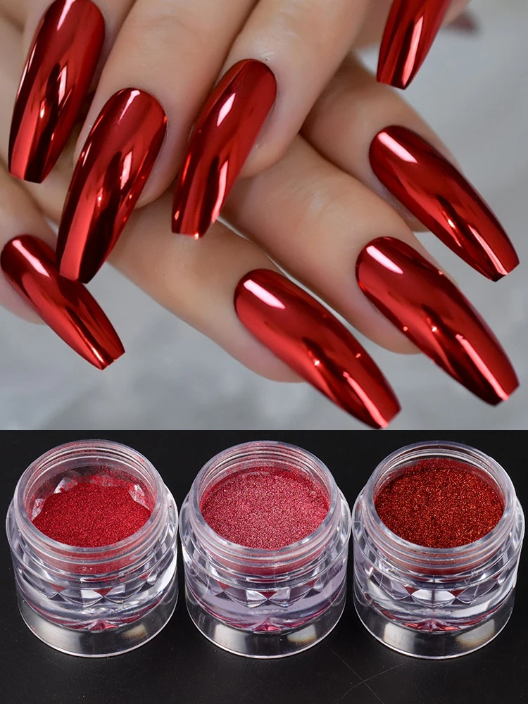 Vermillion Red Chrome Nail Art Pigment product image