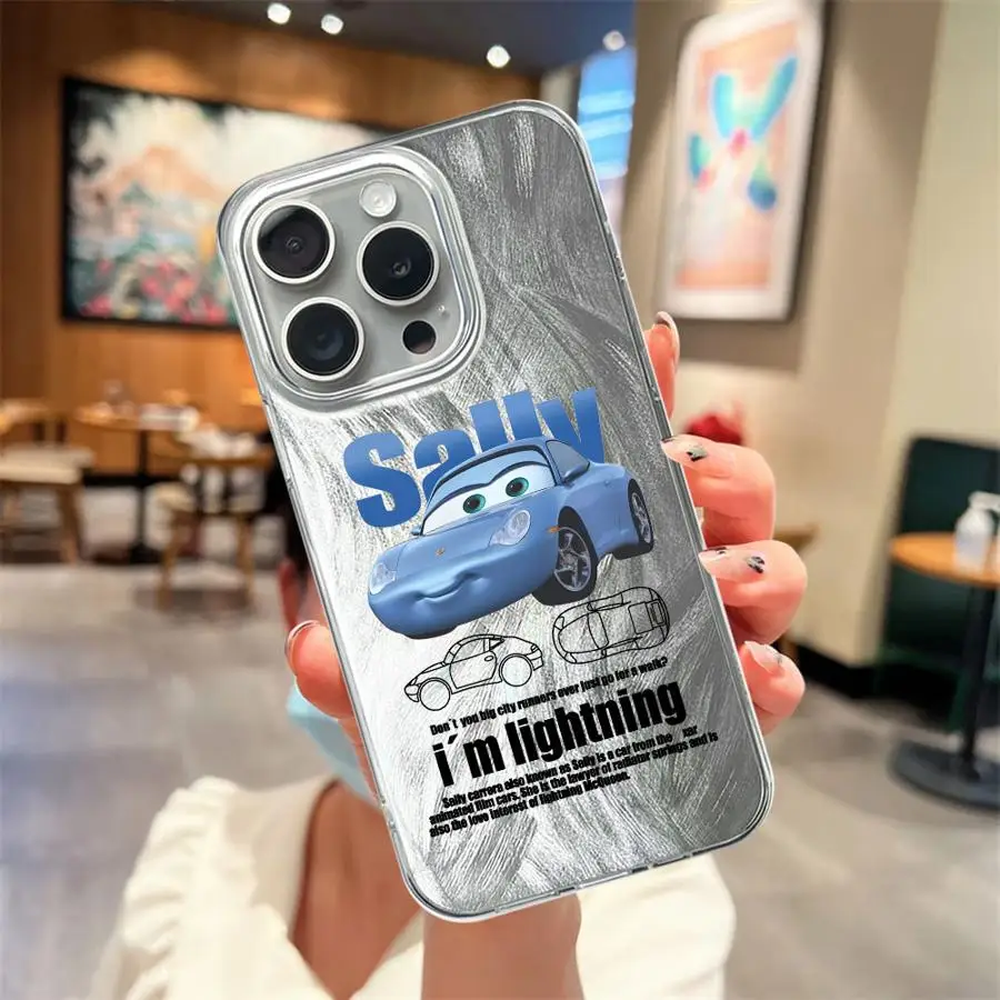 Custodia per iPhone 16e 14 13 Pro 16 Pro Max 11 15 14 Plus 12 Cover posteriore Phoen Sally Lightning McQueen