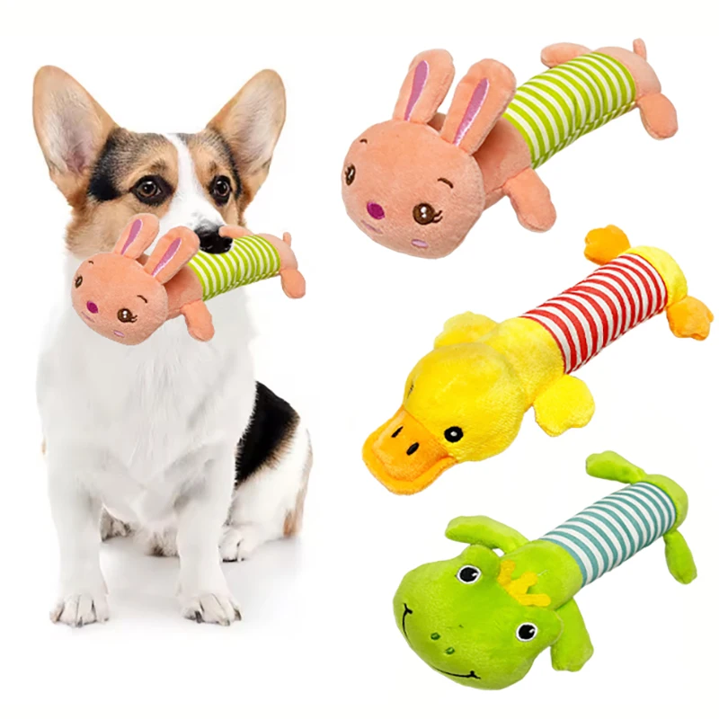 Juguetes chirriantes para perros para aburrimiento, limpieza de dientes, juguetes de peluche rellenos para perros de razas pequeñas y medianas, suministros para mascotas