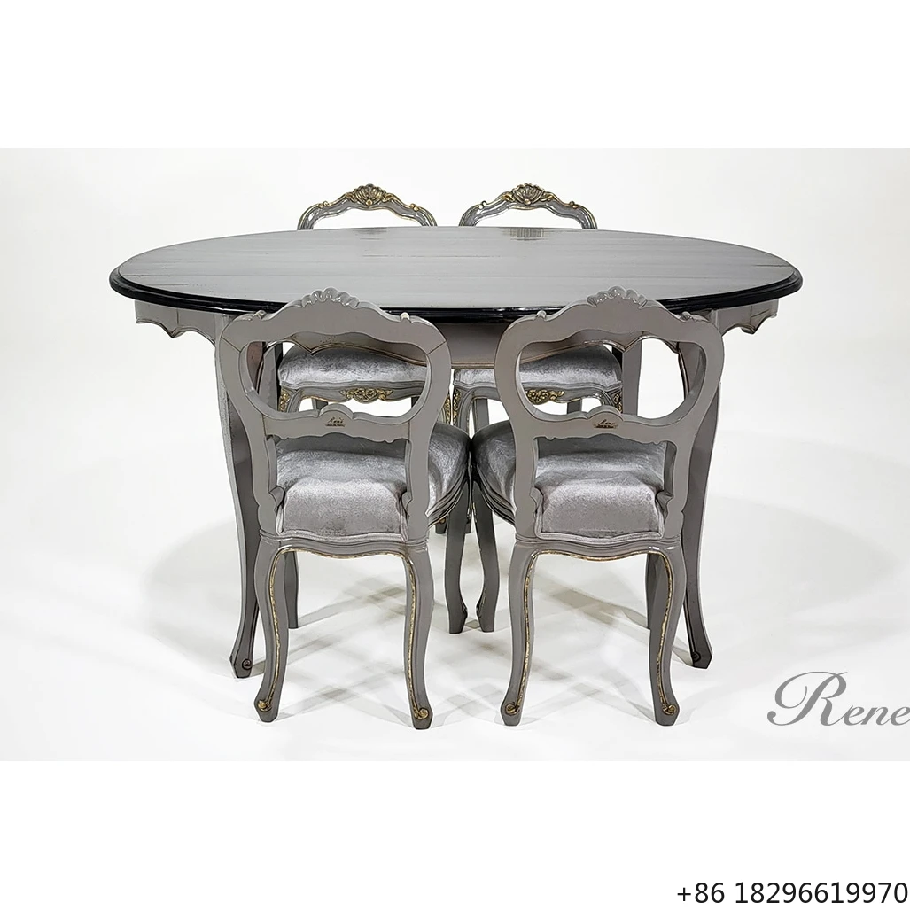 

Hot Sale Indonesian Vintage Design No. 7118 Mahogany Wood Furniture Set Durable Dining Tables and Chairs