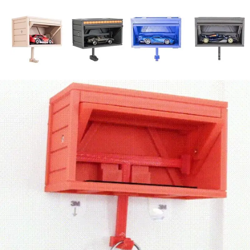 

Key Holder for Wall Wooden Space-saving Key Rack Car Garage Shape Clothes Organizer Hook with Opening Door Key Holder