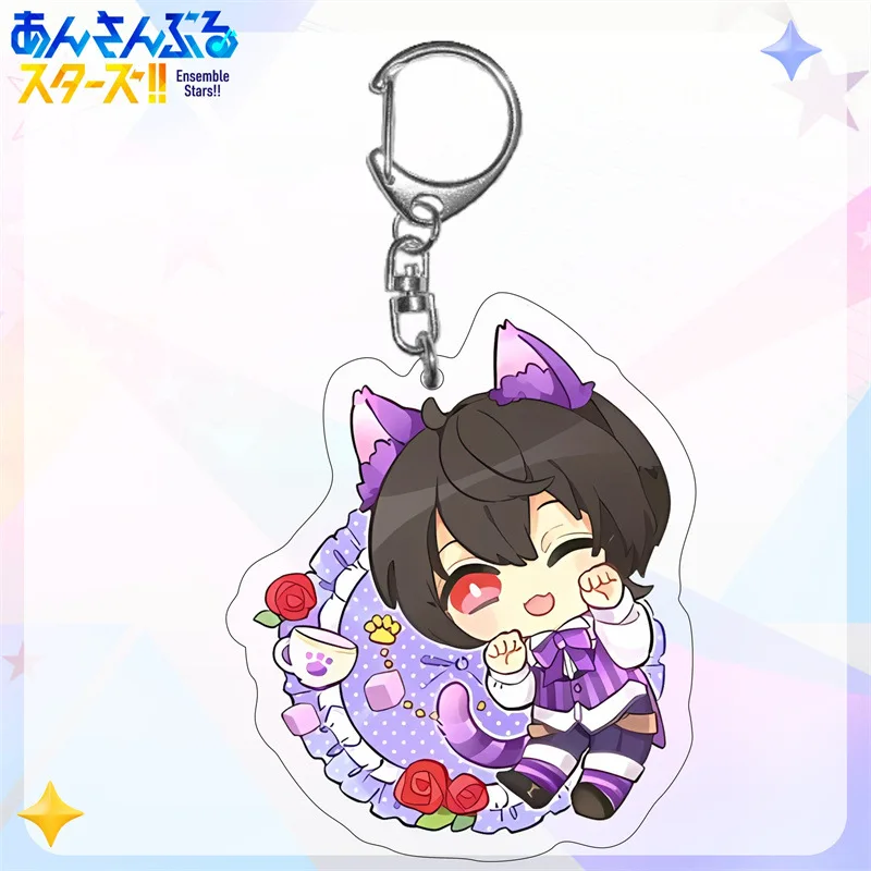 Ensemble Stars 6CM Anime Figures Sakuma Rei Sakuma Ritsu Tori Himemiya Cosplay Acrylic Keychains Kawaii Bag Keyring Fans Gifts