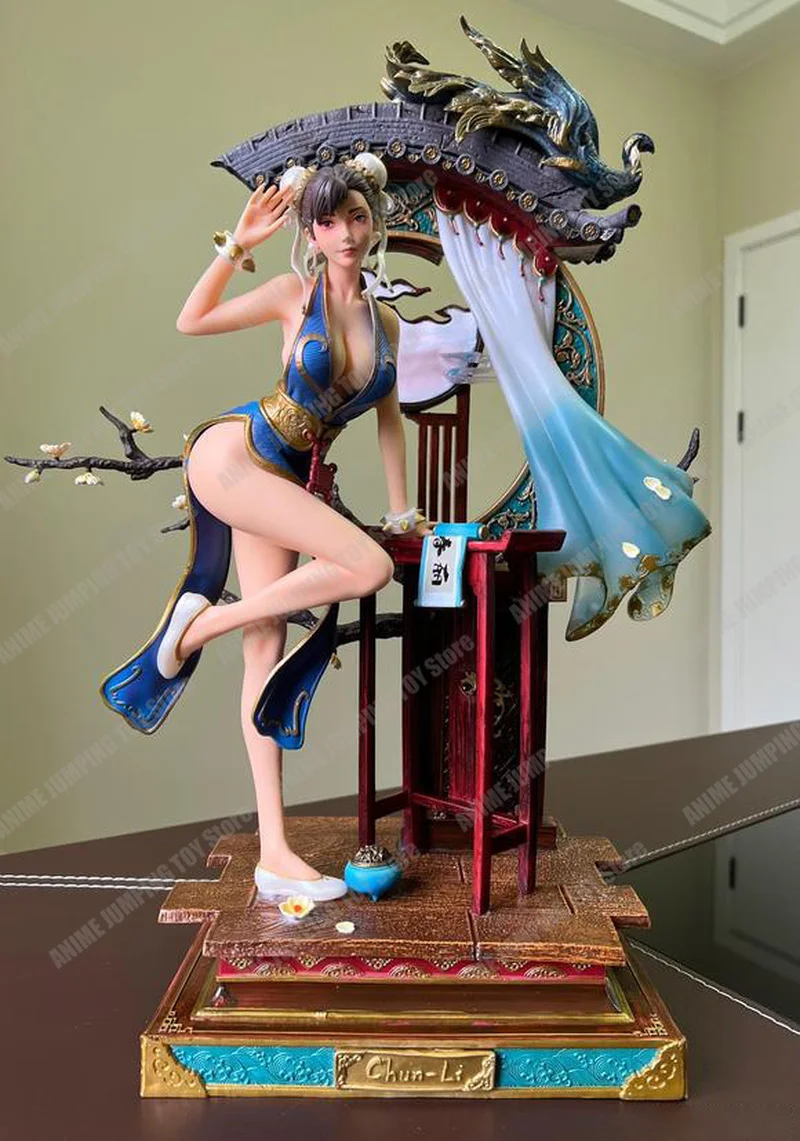 48cm King Of Fight Figure Chunli Figures Chinoiserie Anime Figurine Sexy Hentai Gk Pvc Statue Model Doll Big Size Desk Toys Gift