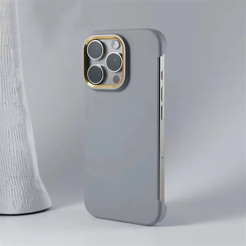 Ultra Thin Desert Gold Magnetic Case For iPhone 13 14 15 16 Pro Max Plus For Magsafe Wireless Charging Frameless PC Hard Cover