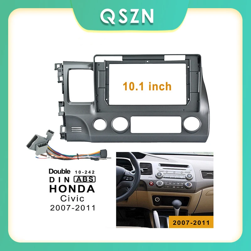 

QSZN 10 Inch 2din Fascia For HONDA CIVIC 2007-2011 Left Wheel Fascias Face Panel In-dash Installation Double Din Car DVD Frame