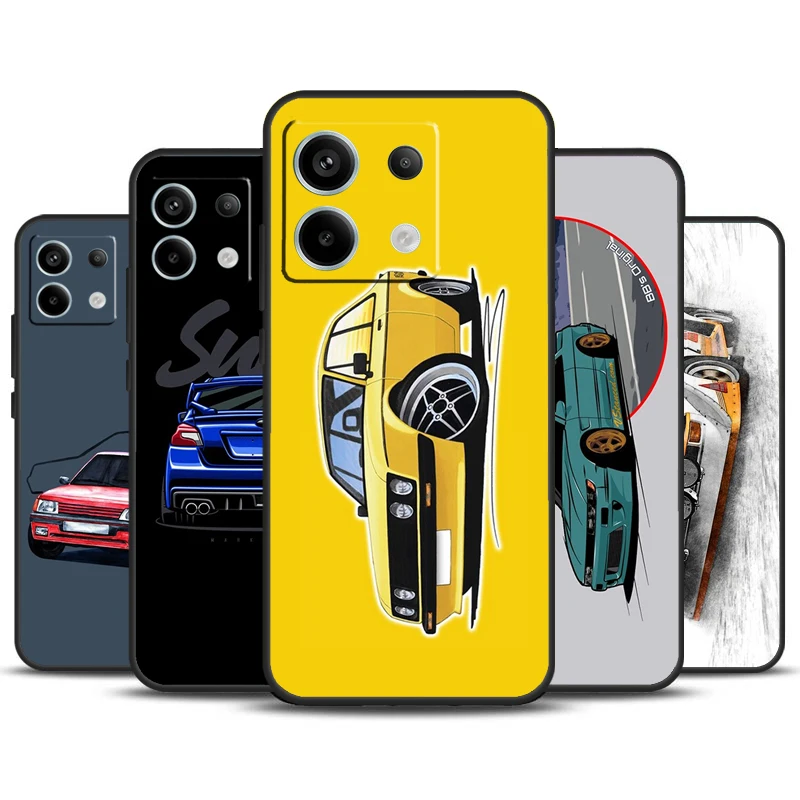 Rally Car Illustration Case For Xiaomi Redmi Note 13 Pro Plus Note 12 11 9 10 11S 10S 12S Redmi 13C 10C 12C Cover