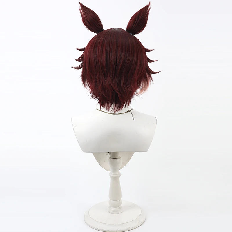 アニメゲームツイステッドワンダーランド仲間正直なギデルコスプレウィッグワインレッドショートヘア男性女性ハロウィンパーティー合成かつら