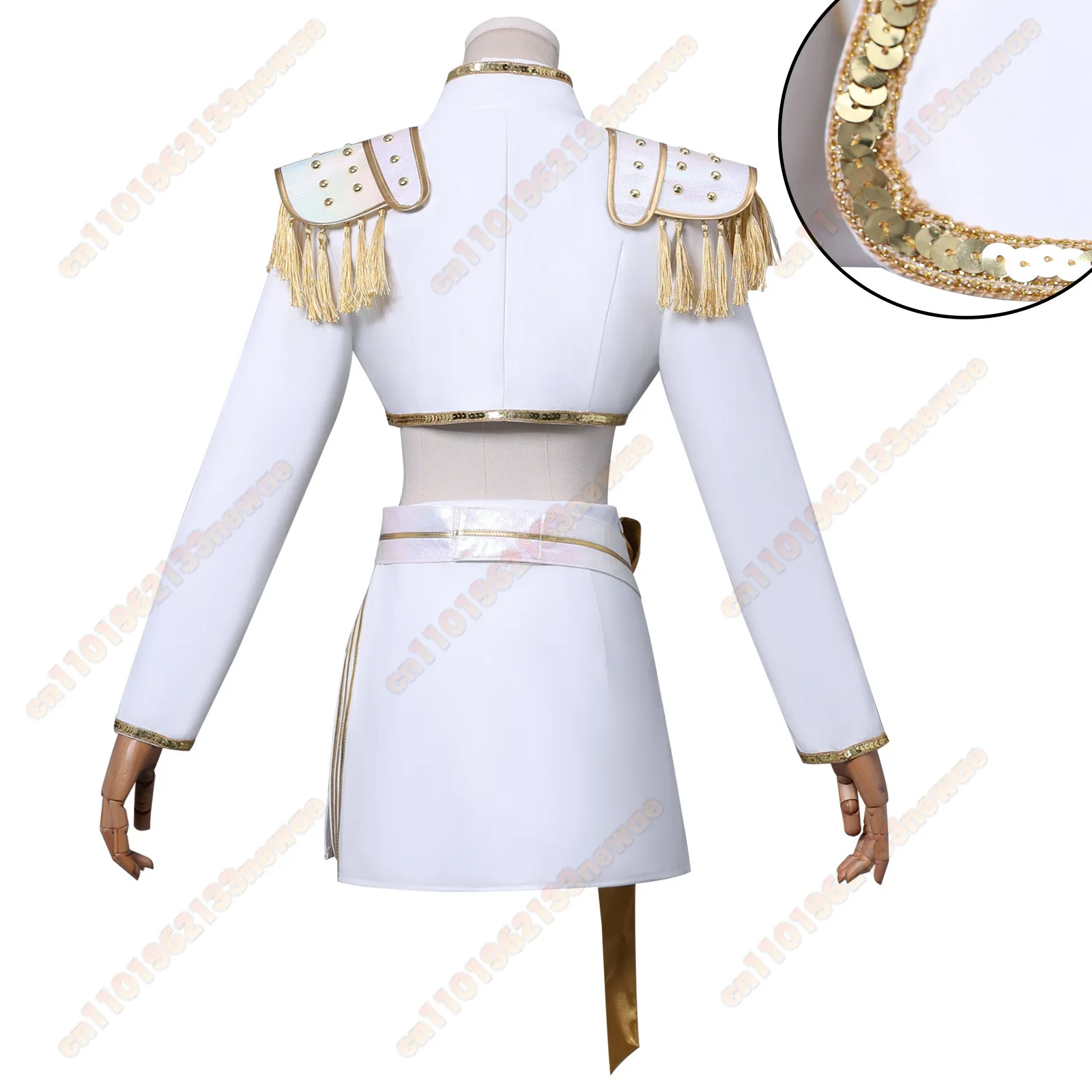 MINISO ミラコスプレ衣装 KPop ホワイトトップドレスウィッグ女の子悪魔ハンター変装ハロウィンカーニバルパーティー服高品質