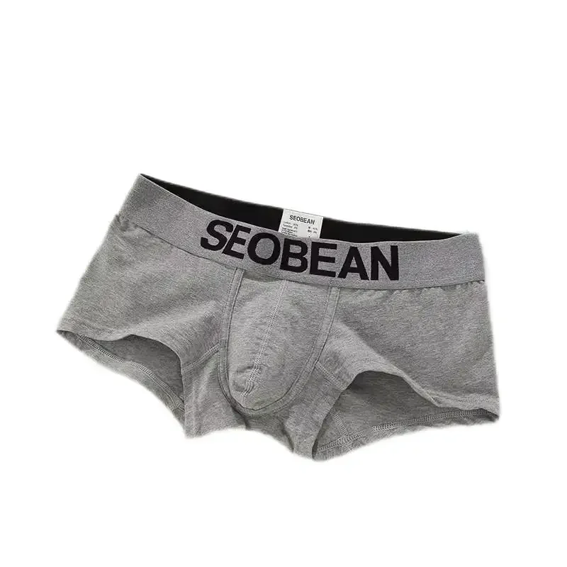 Cotton Bulge Boxy Underwear for Men Breathable Comfort Sweat Absorption Boxer Briefs Low Waist U Convex Pouch Sports Underpants