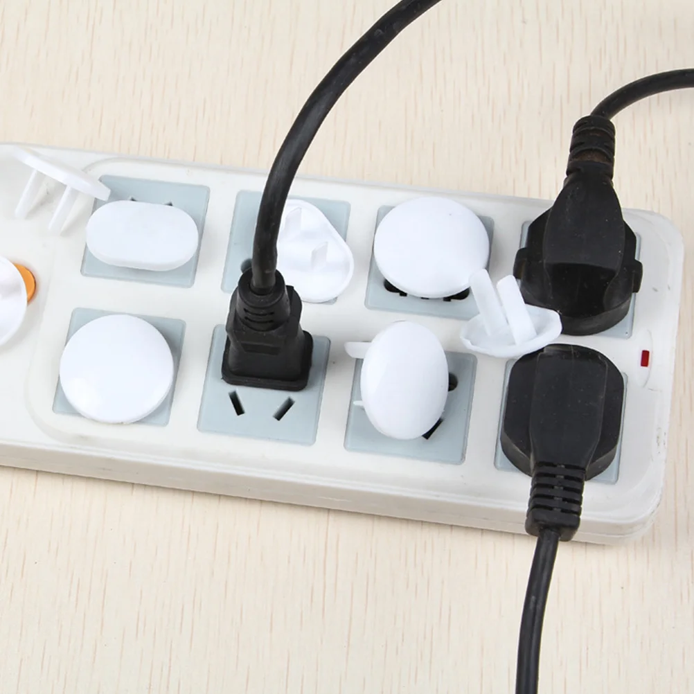 38 PCS Plug Socket Covers Outlet Baby Protectors Power Supply Protection Cap Electric White