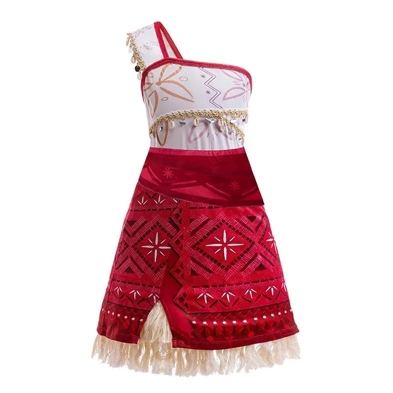 새로운 2025 2 의상 소녀 코스프레 공주 드레스 어린이 Vaiana 옷 카니발 파티 어린이 의상 폴리네시아 스타일 wrl88 z