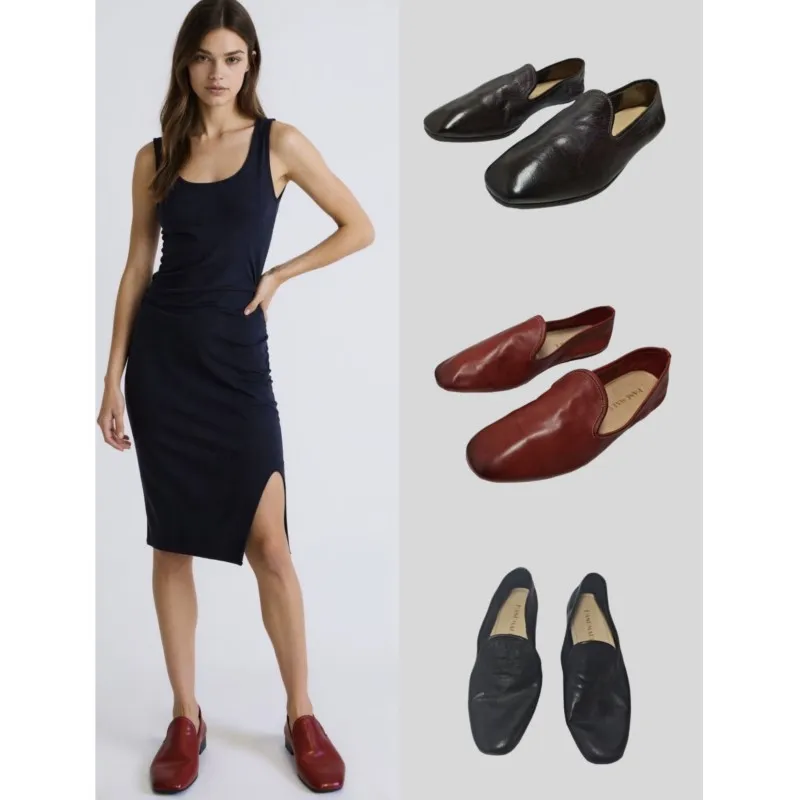 

Cowhide Horse Leather Slip-on Comfortable Beautiful Leather Women Chunky Platform Loafers Casual Comfortable Fashio AI1503