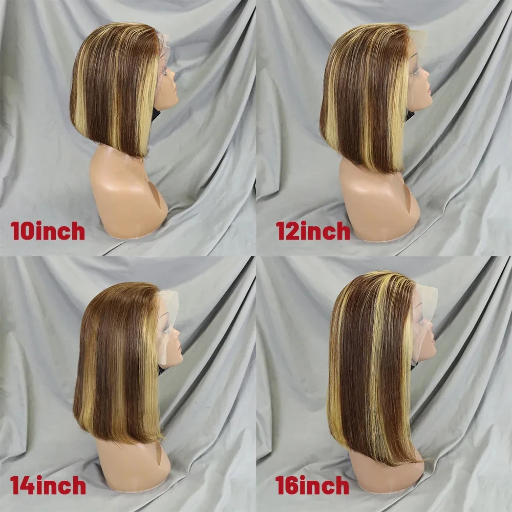 P4/27 Highlight Straight Bob Echthaar Perücken für schwarze Frauen 13x4 Spitze frontal farbige kurze Bob brasilia nische Remy Haar Perücken