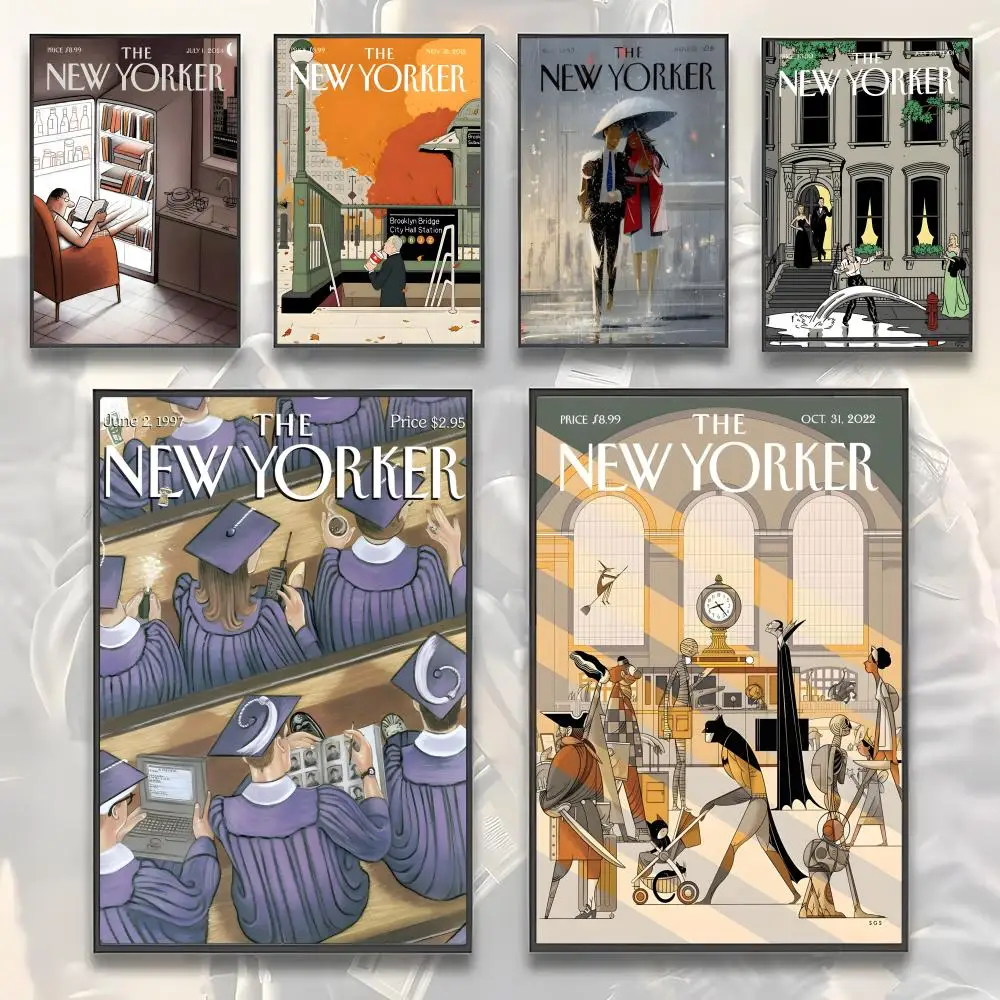 The-New-Yorker مجلة اللوحة الخط HD قماش المشارك غرفة المعيشة غرفة نوم بار الديكور الجمالي