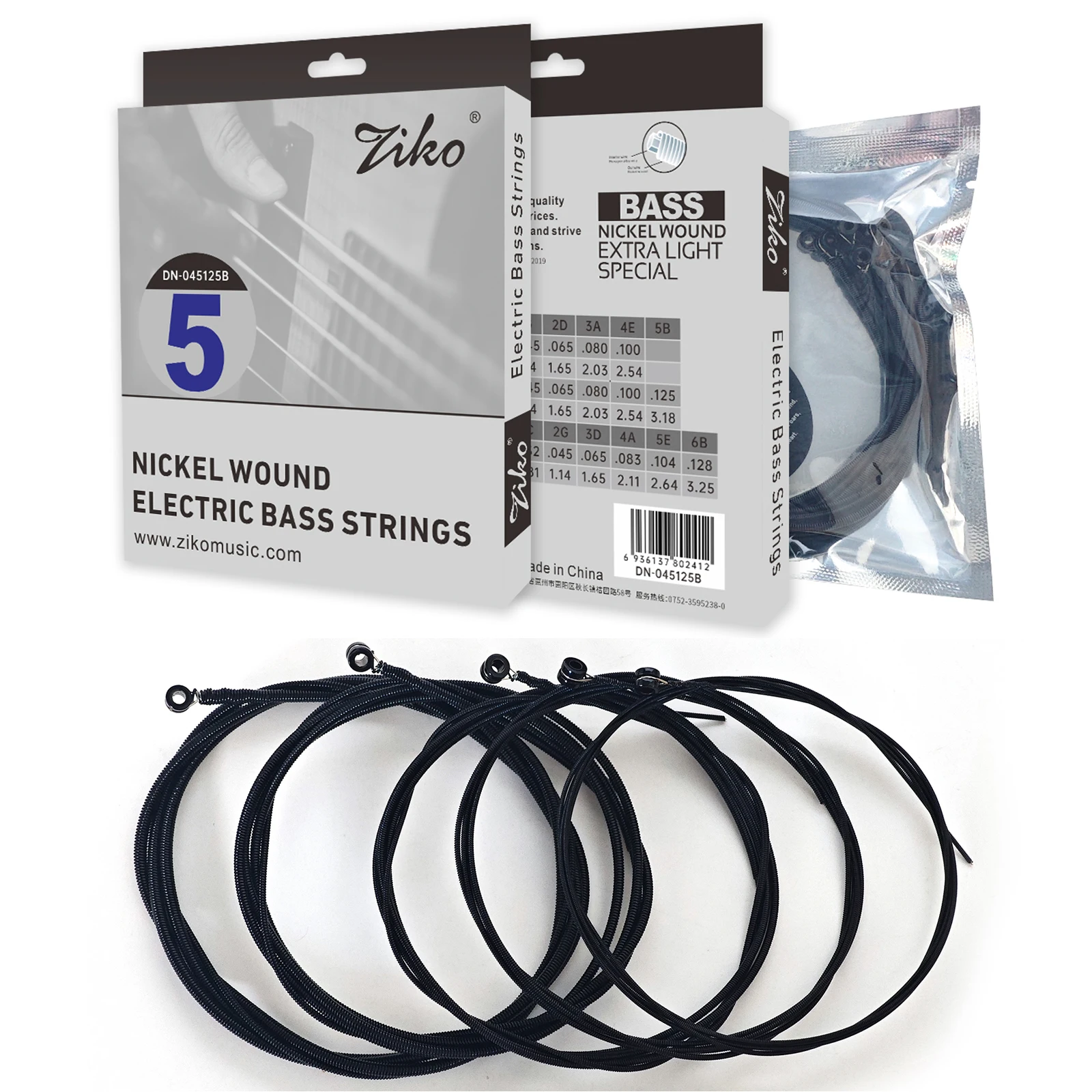 Ziko Bass Strings 4/5/6 snaren elektrische basgitaarsnaren Nikkel omwikkeld Kleurrijke bassnaren Gitaaronderdelen en accessoires