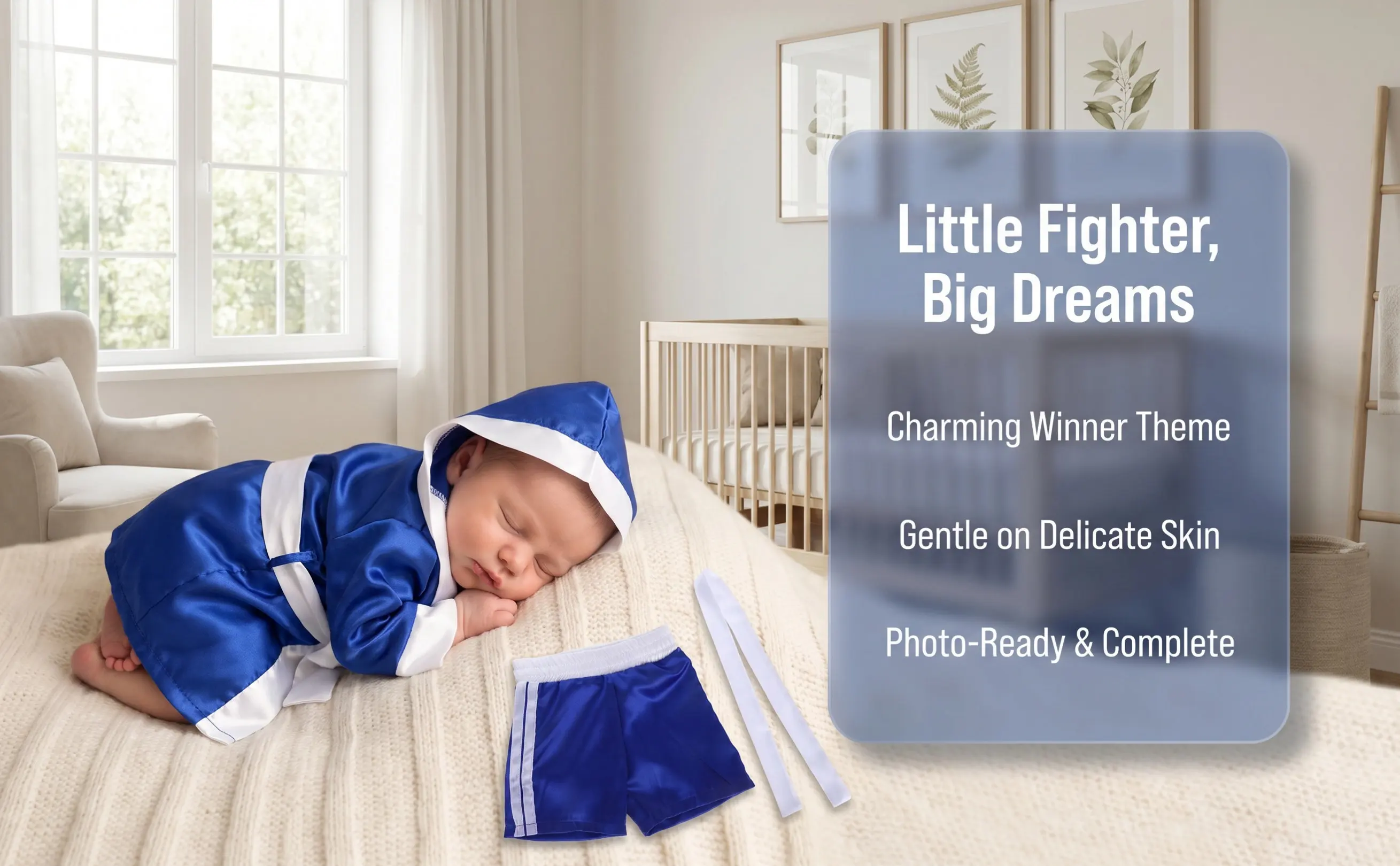1 set Newborn Boxing Costume Outfit For Baby Photoshoot Studio Full Month Photography Props Adjustable Infant Pajamas Crawling