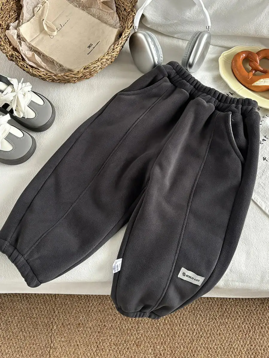 Thiened Fce Kinderhose, bequeme, warme Winterhose für Jungen und Mädchen, lange Hose mit verstellbarer Bündchen