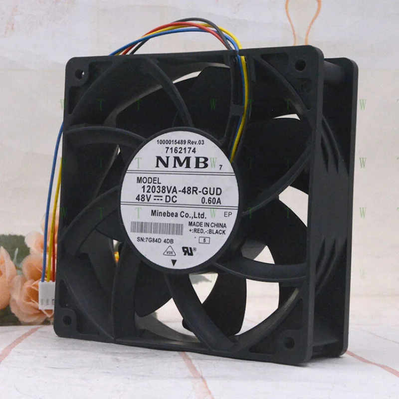 H 1 pcs NMB-MAT7 48V 0.60A 12038 12038VA-48R-GUD server speed regulating fan