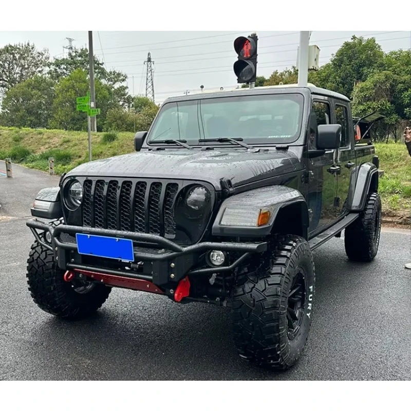 AQTA 2020 Gladiator Camper أفضل 4X4 للطرق الوعرة تعديل المصد الأمامي قضيب الثور الصلب مع ونش باستثناء ونش جميع المعادن