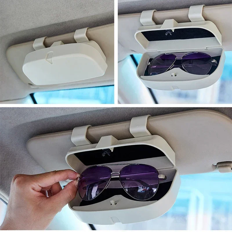 Universal Car Sun Visor Eyeglass Holder Case - Damage-Free Installation Car Sunglass Organizer Car Accessory